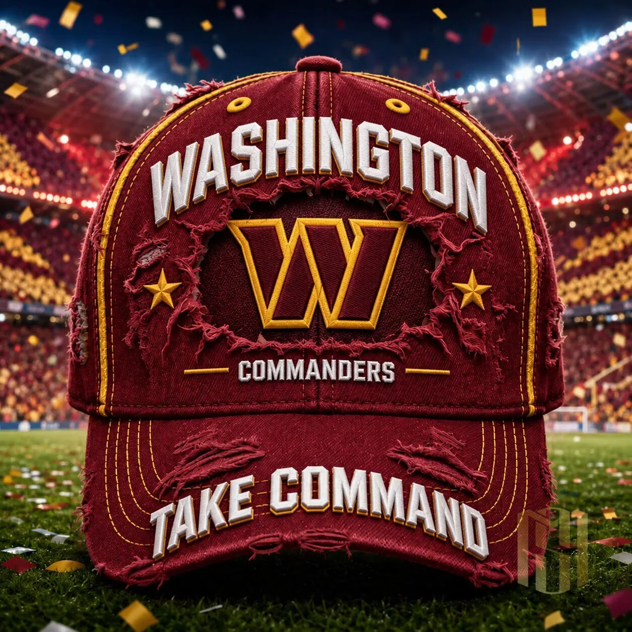 Washington Commanders Take Command Distressed Baseball Cap Hat