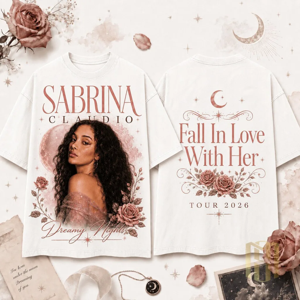 Sabrina Claudio Fall In Love With Her Tour 2026 Dreamy Nights T-Shirt Sabrina Claudio Fall In Love With Her Tour 2026 Dreamy Nights T-Shirt