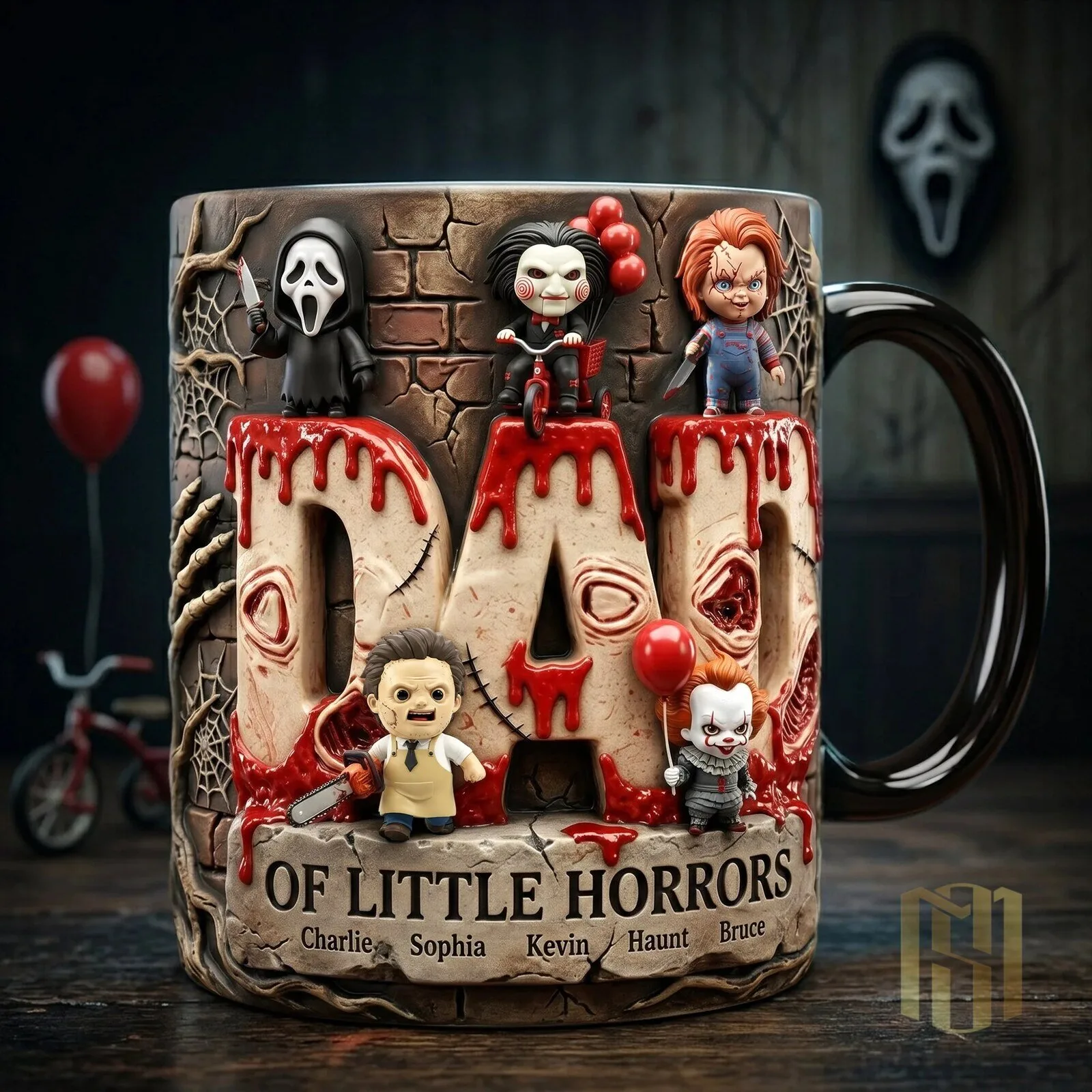 Horror Movie Characters Dad Of Little Horrors Coffee Mug