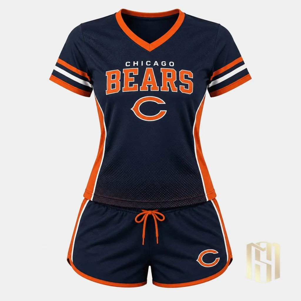 Chicago Bears Women's Football Jersey and Shorts Sleepwear Set Chicago Bears Women's Football Jersey and Shorts Sleepwear Set