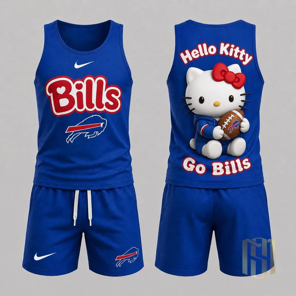 Buffalo Bills Hello Kitty Football Fan Tank Top and Shorts Set 1 Buffalo Bills Hello Kitty Football Fan Tank Top and Shorts Set