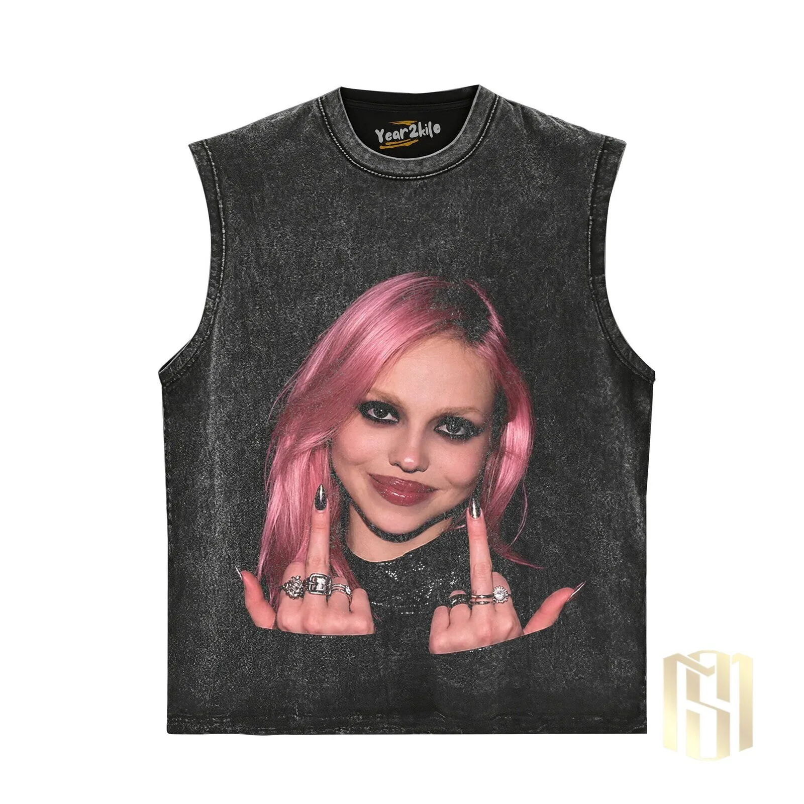 Adéla V2 Pink Hair Woman Flipping Off Graphic T-Shirt 11 Adéla V2 Pink Hair Woman Flipping Off Graphic T-Shirt