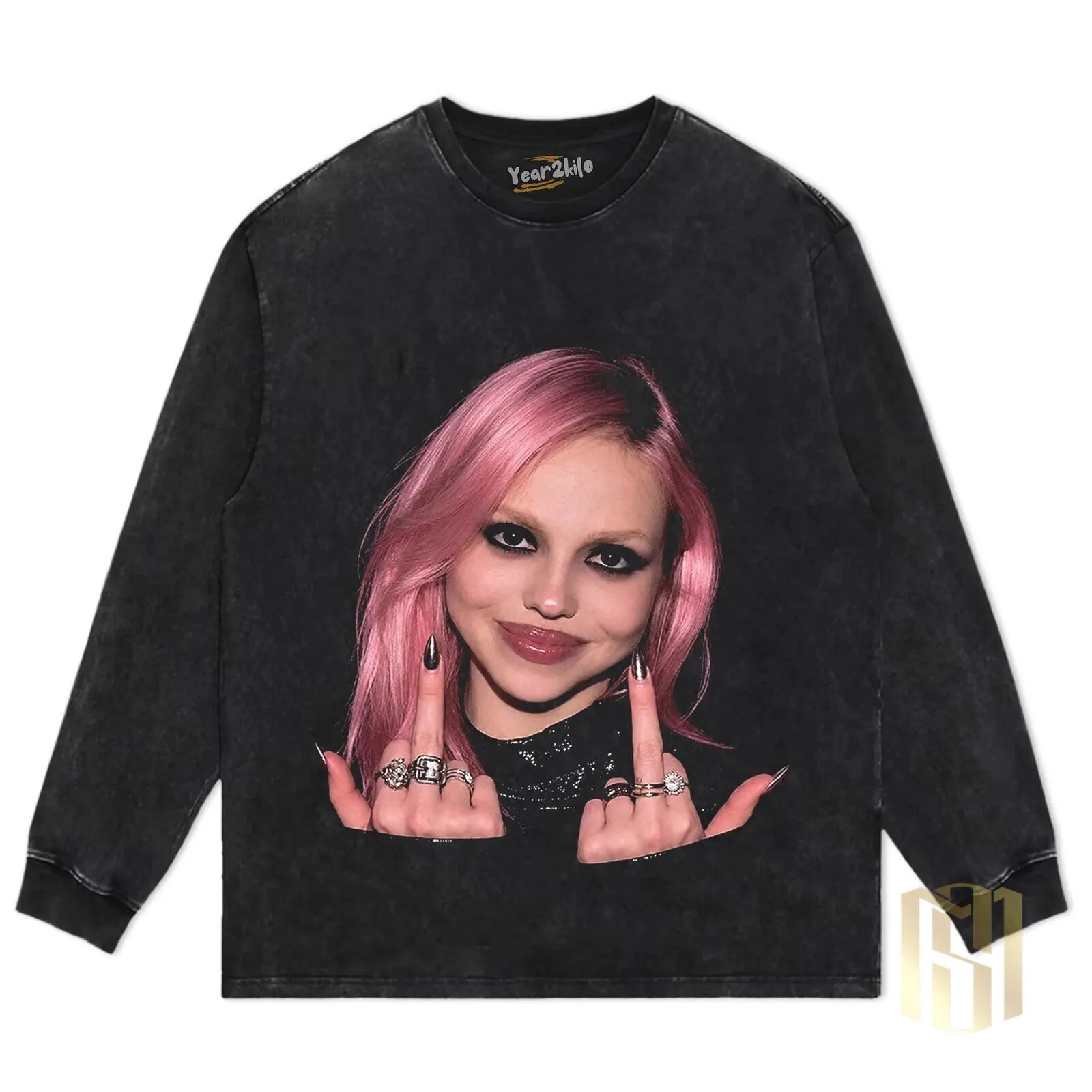 Adéla V2 Pink Hair Woman Flipping Off Graphic T-Shirt 14 Adéla V2 Pink Hair Woman Flipping Off Graphic T-Shirt