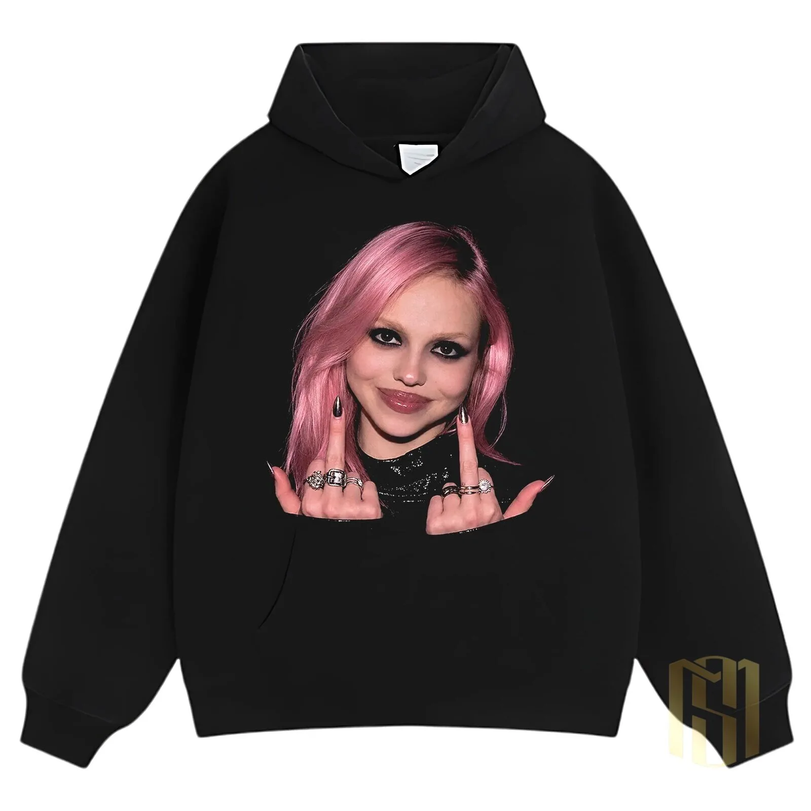 Adéla V2 Pink Hair Woman Flipping Off Graphic T-Shirt 15 Adéla V2 Pink Hair Woman Flipping Off Graphic T-Shirt