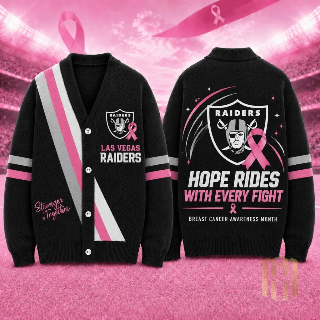 las-vegas-raiders-nfl-breast-cancer-awareness-hope-rides-with-every-fight-cardigan-featured Las Vegas Raiders NFL Breast Cancer Awareness Hope Rides With Every Fight Cardigan