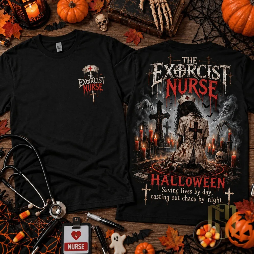 The Exorcist Nurse Halloween Horror Movie T-Shirt The Exorcist Nurse Halloween Horror Movie T-Shirt