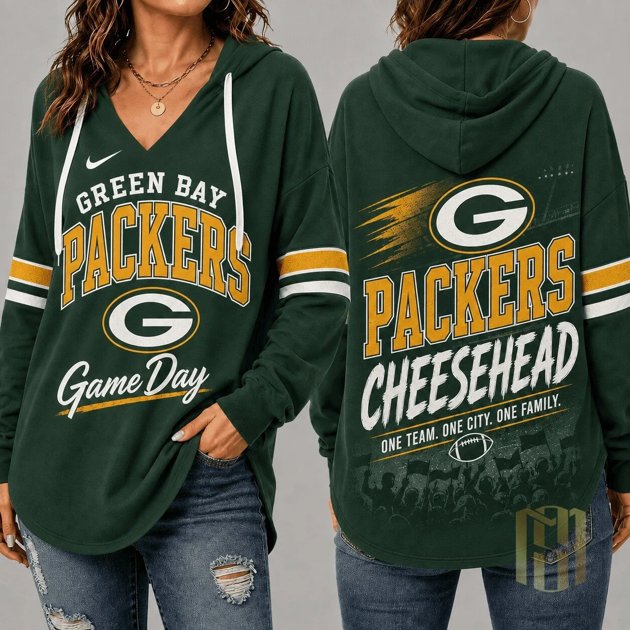 Green Bay Packers Game Day Cheesehead Football Hoodie