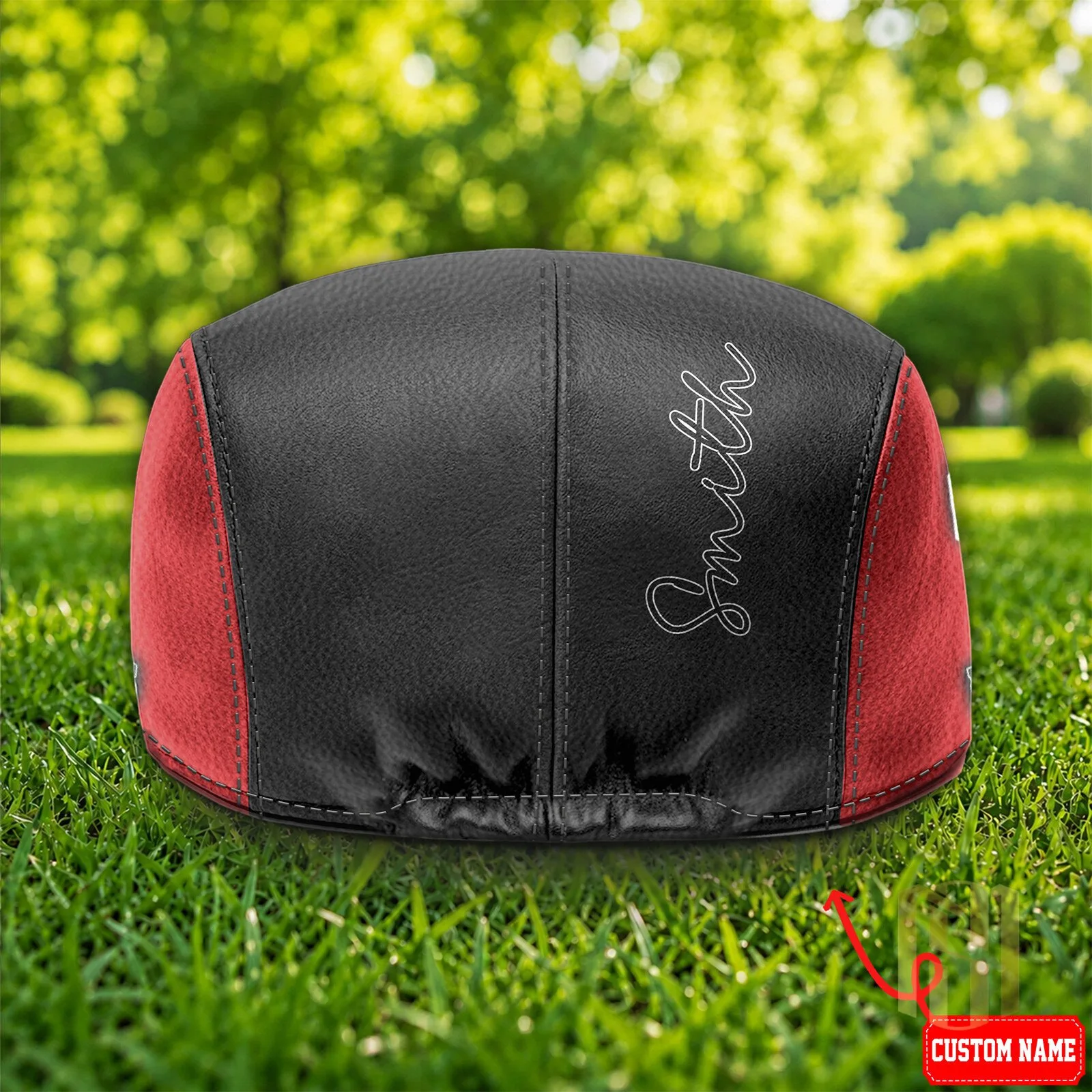 Wisconsin Badgers NCAA Football Team Logo Black and Red Flat Cap Hat 7 Wisconsin Badgers NCAA Football Team Logo Black and Red Flat Cap Hat