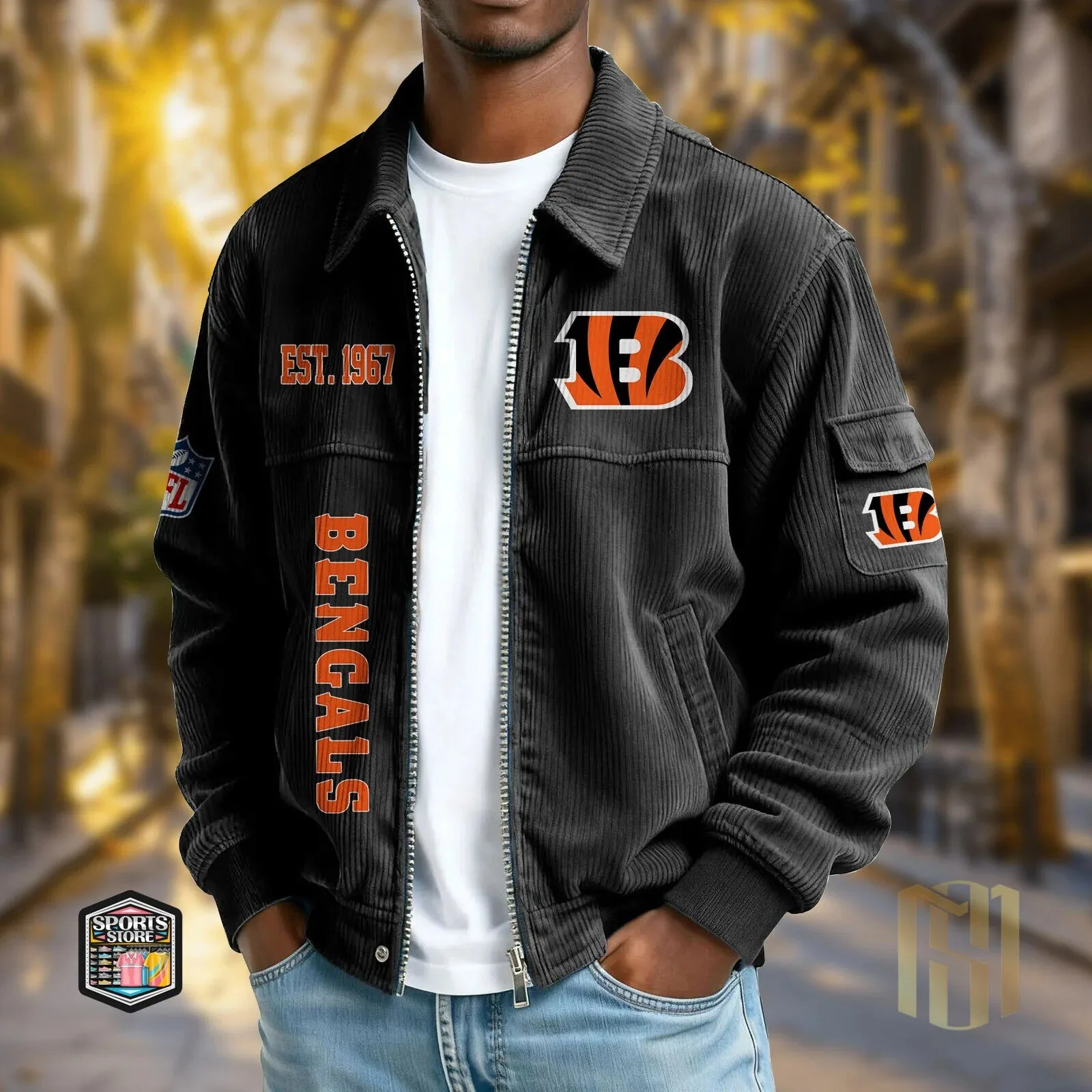 Cincinnati Bengals NFL Football Team Corduroy Jacket