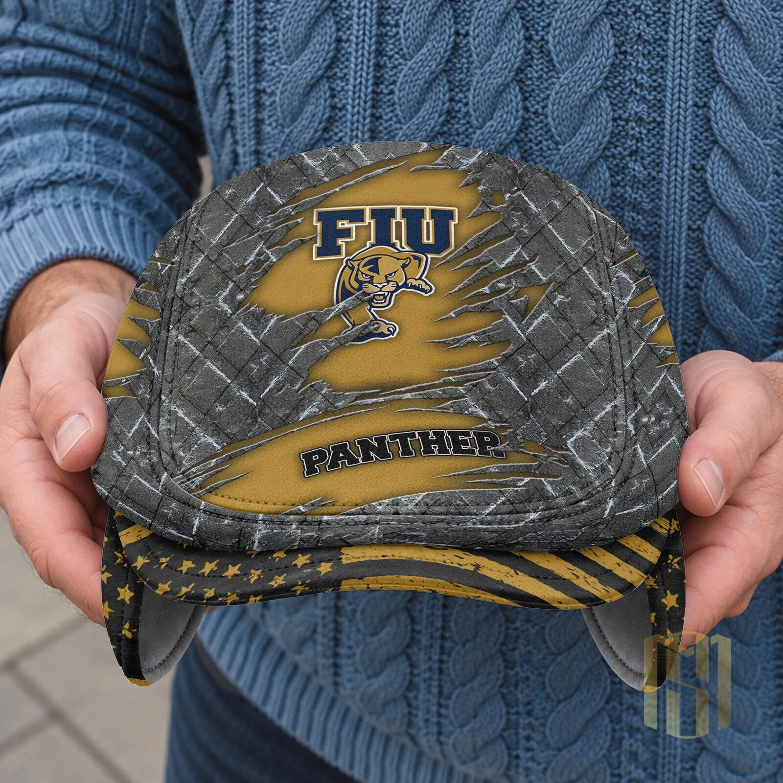 NCAA Flat Cap for Florida International Golden Panthers with Ear Flaps That Fold Down 7 NCAA Flat Cap for Florida International Golden Panthers with Ear Flaps That Fold Down