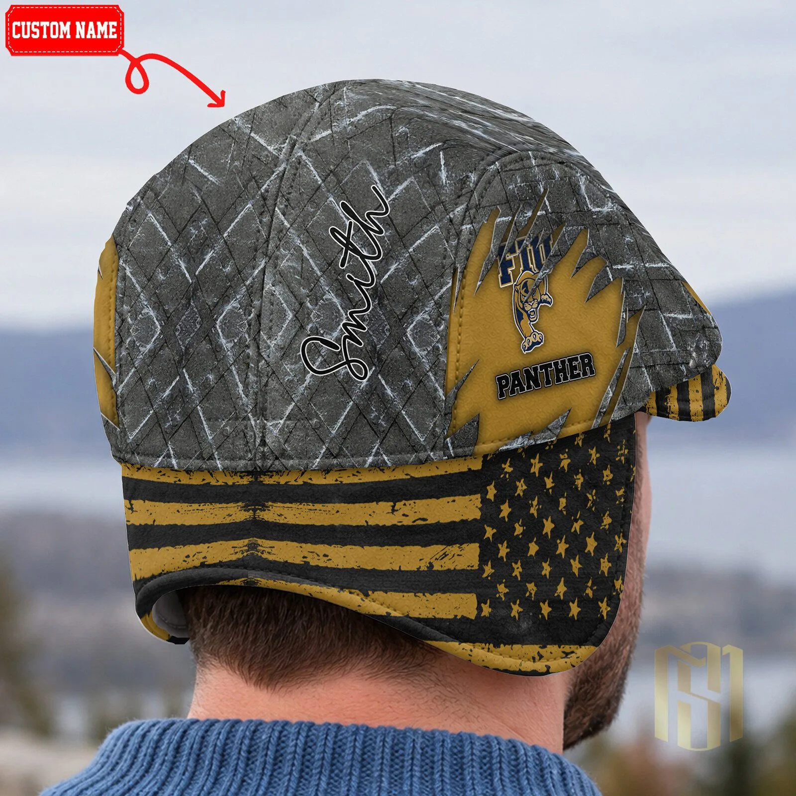 NCAA Flat Cap for Florida International Golden Panthers with Ear Flaps That Fold Down 8 NCAA Flat Cap for Florida International Golden Panthers with Ear Flaps That Fold Down