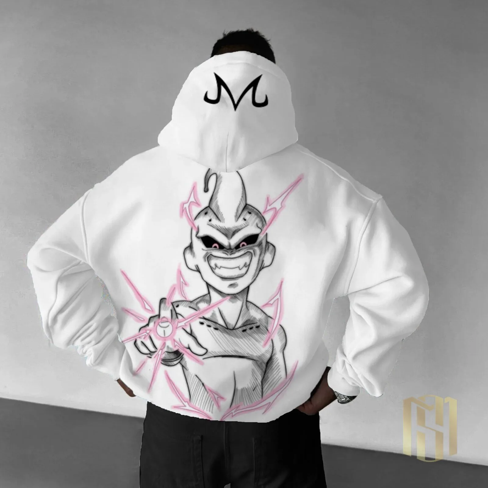 Majin Buu Dragon Ball Z Anime Character Graphic Print White Hoodie