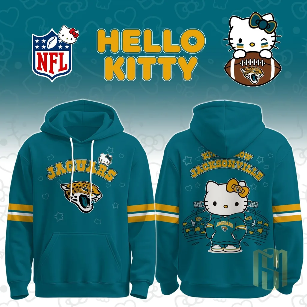 Jacksonville Jaguars Hello Kitty NFL Football Team Fan Hoodie Jacksonville Jaguars Hello Kitty NFL Football Team Fan Hoodie