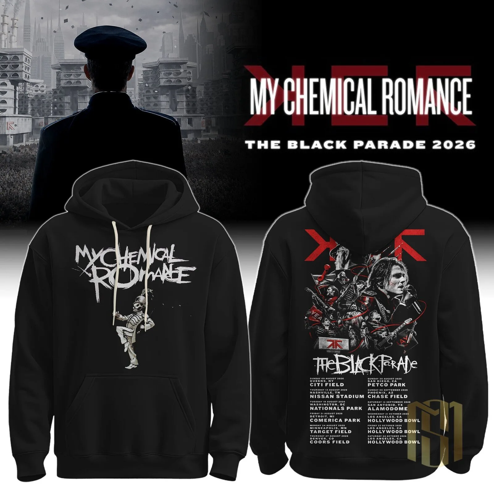 Hoodie featuring 2026 Tour Dates for My Chemical Romance: The Black Parade