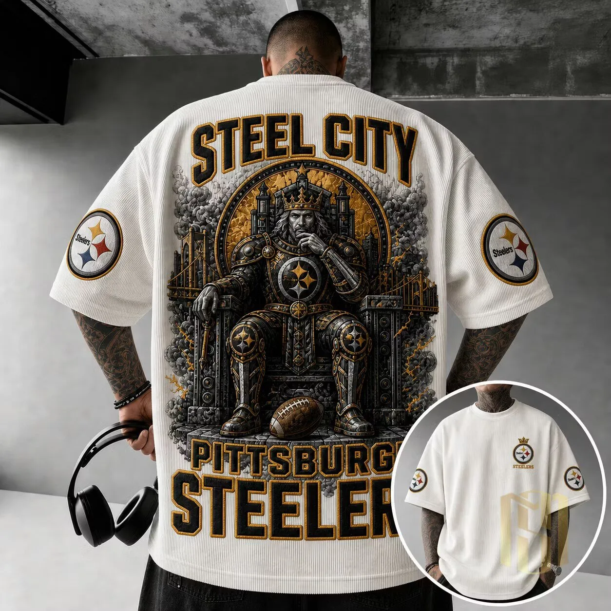 Pittsburgh Football Steelers Steel City King Graphic T-Shirt