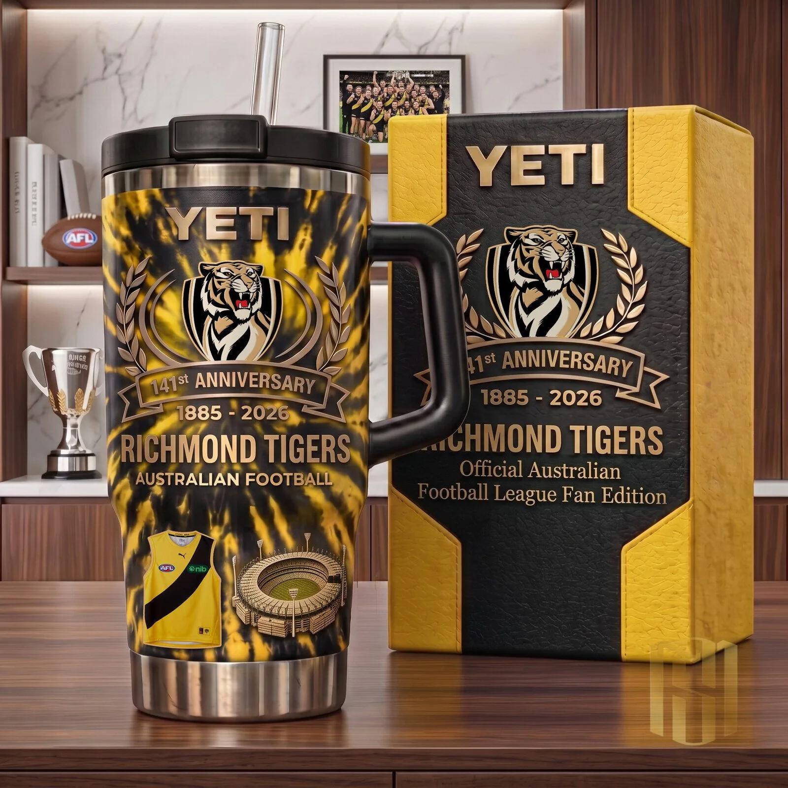 Richmond Tigers Australian Football League 141st Anniversary Tumbler