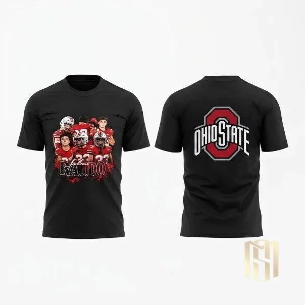 Ohio State Buckeyes Football Team Raudo Preseason Training Camp Black T-Shirt