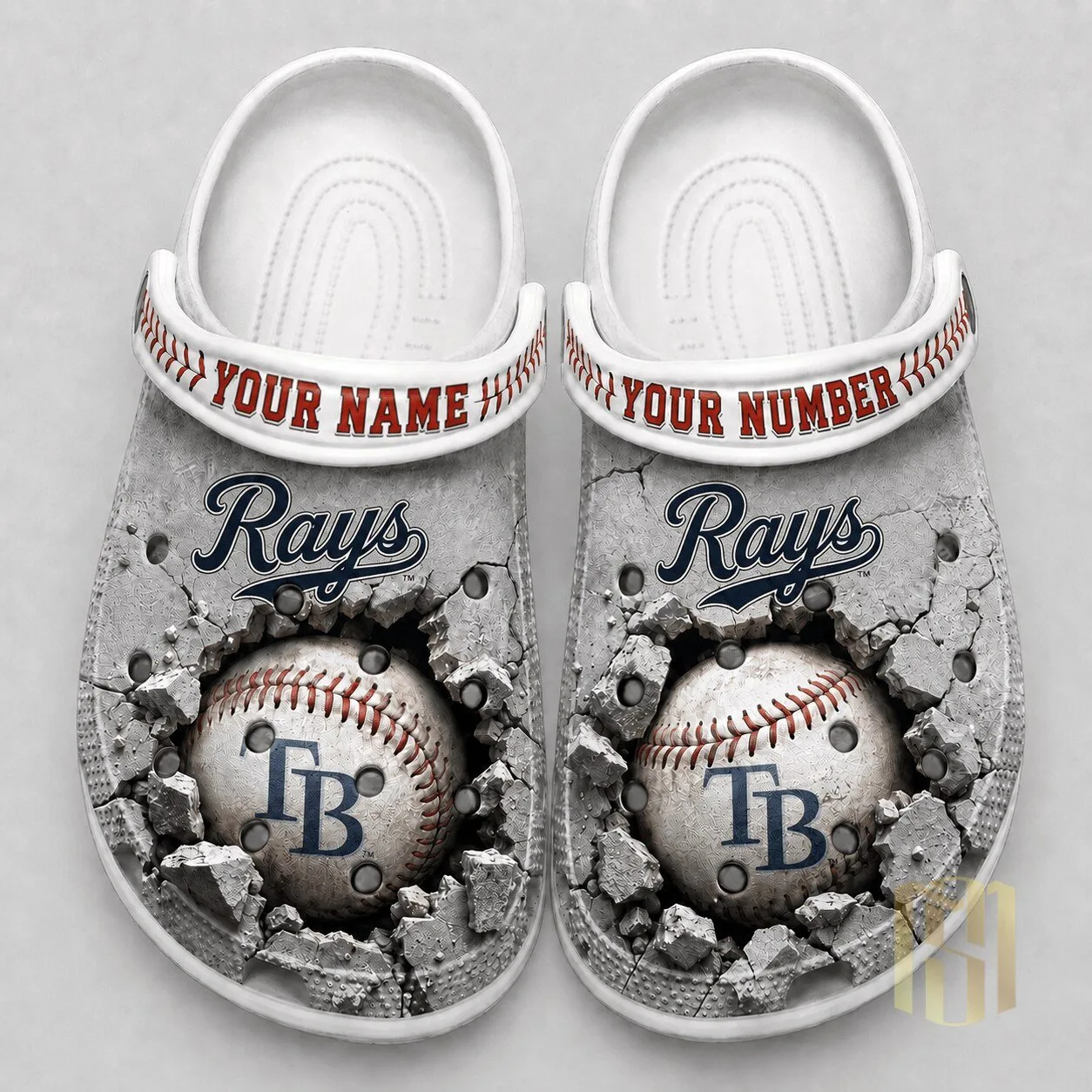Tampa Bay Rays Baseball Cracked Logo Custom Name Number Shoes