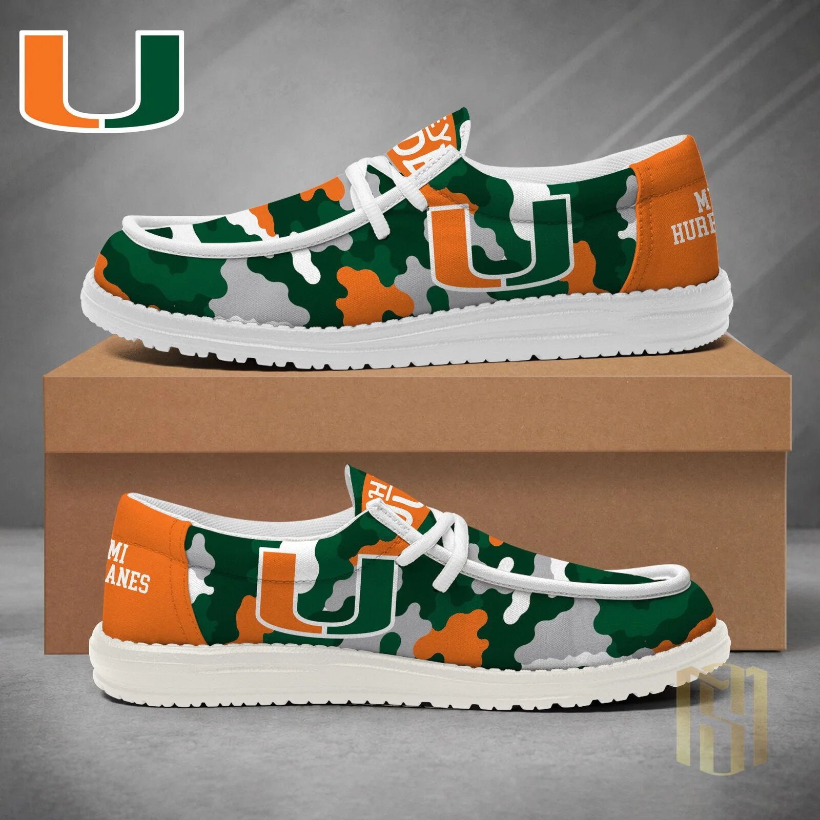 Miami Hurricanes Camouflage Game Day Loafer Shoes