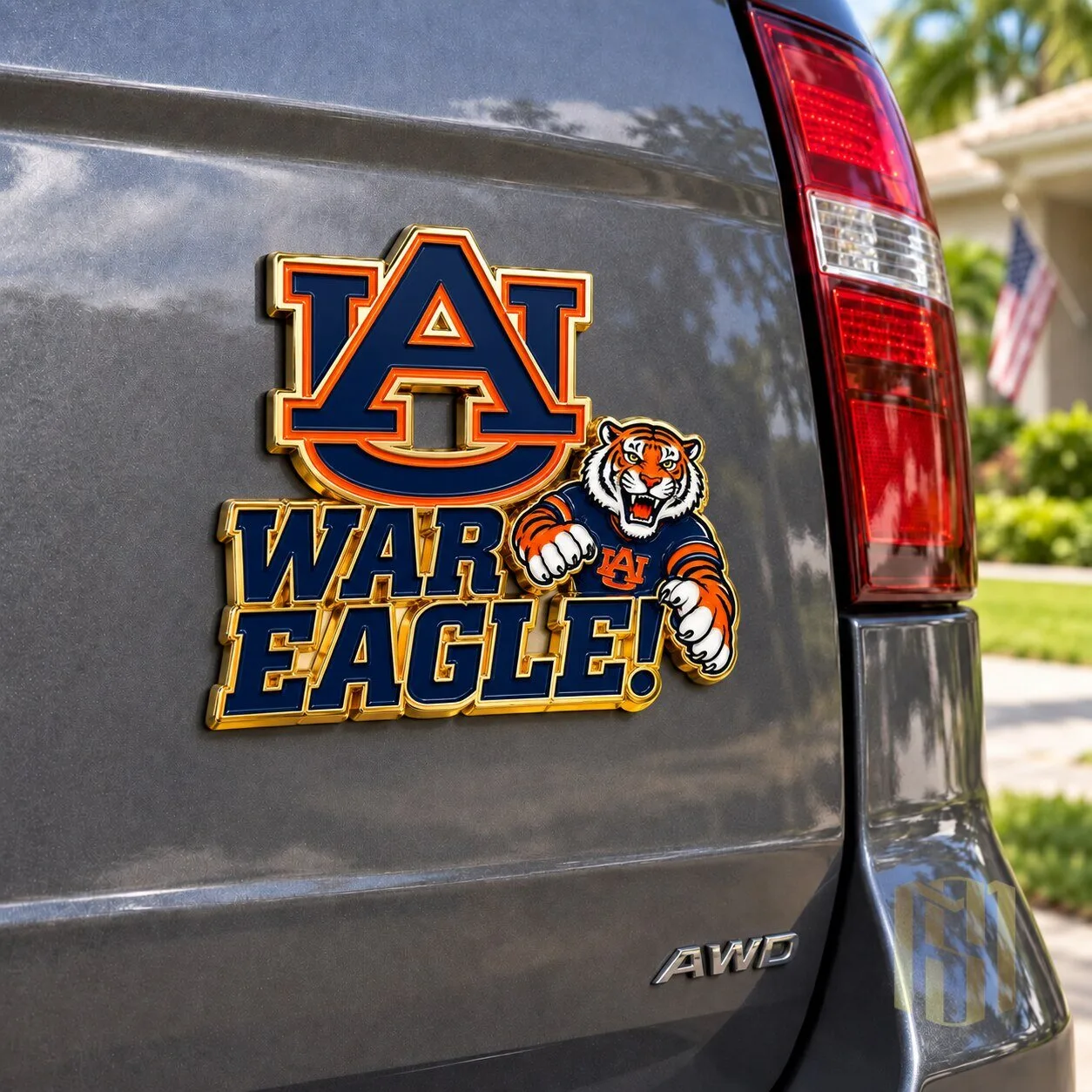 Auburn Tigers War Eagle Mascot Car Decal Sticker