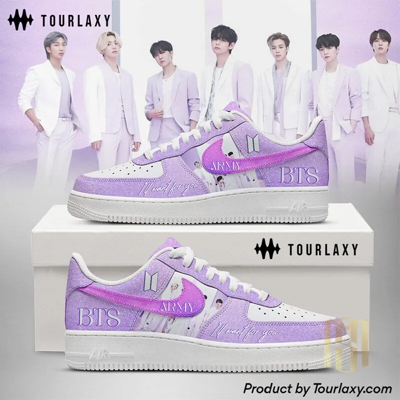 BTS K-Pop Band Purple Custom Printed Fashion Sneakers