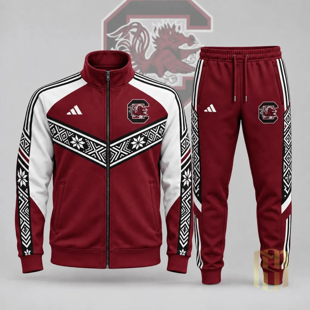 South Carolina Gamecocks Nordic Heritage Full Zip Jacket and Pants Set South Carolina Gamecocks Nordic Heritage Full Zip Jacket and Pants Set
