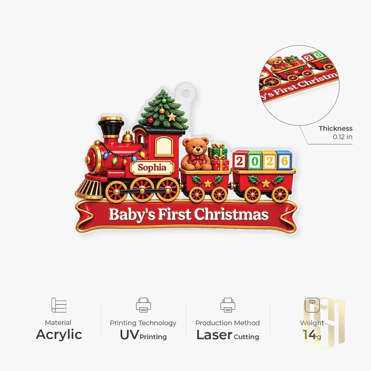 Personalized Baby's First Christmas Train Ornament 2026 8 personalized baby s first christmas train ornament 2026 gallery 2
