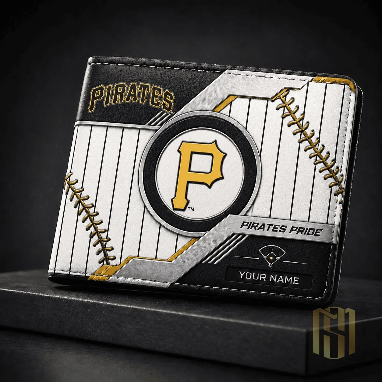 Pittsburgh Pirates Baseball Team Personalized Faux Leather Wallet