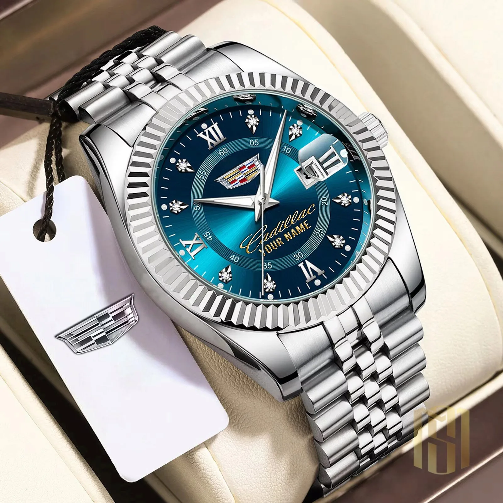 Elegant Gold and Silver Stainless Steel Watch with Custom Name for Porsche Enthusiasts 23 Elegant Gold and Silver Stainless Steel Watch with Custom Name for Porsche Enthusiasts