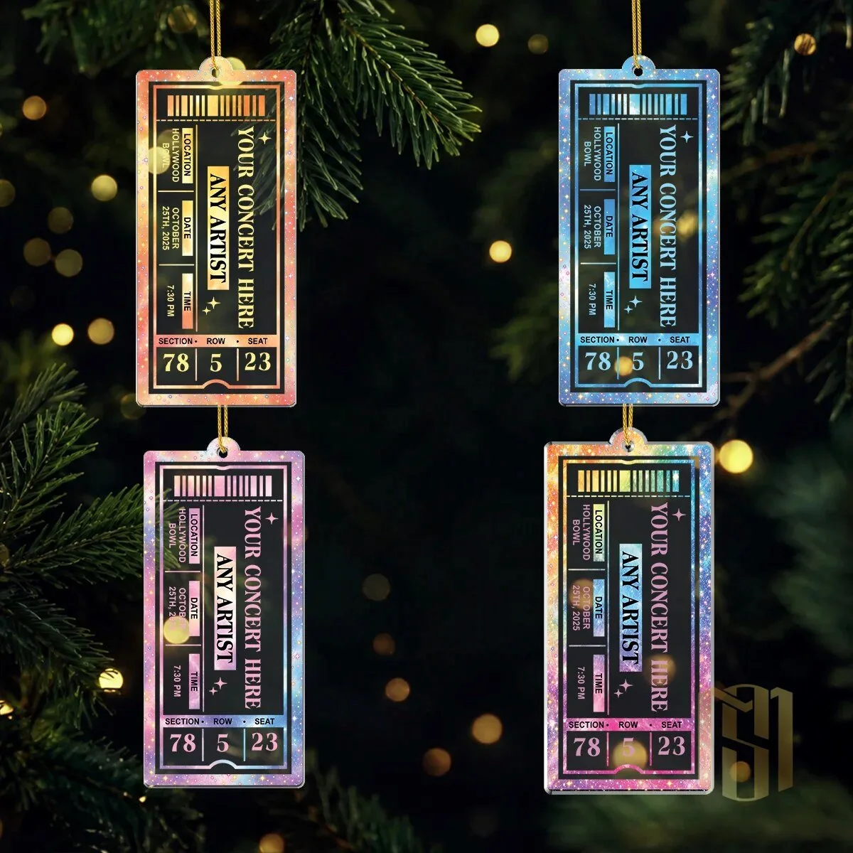 Personalized Concert Ticket Keepsake Ornament for Music Lovers