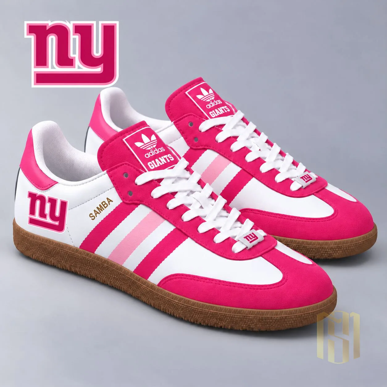 New York Giants Pink Breast Cancer Awareness Adidas Samba Sneakers Shoes