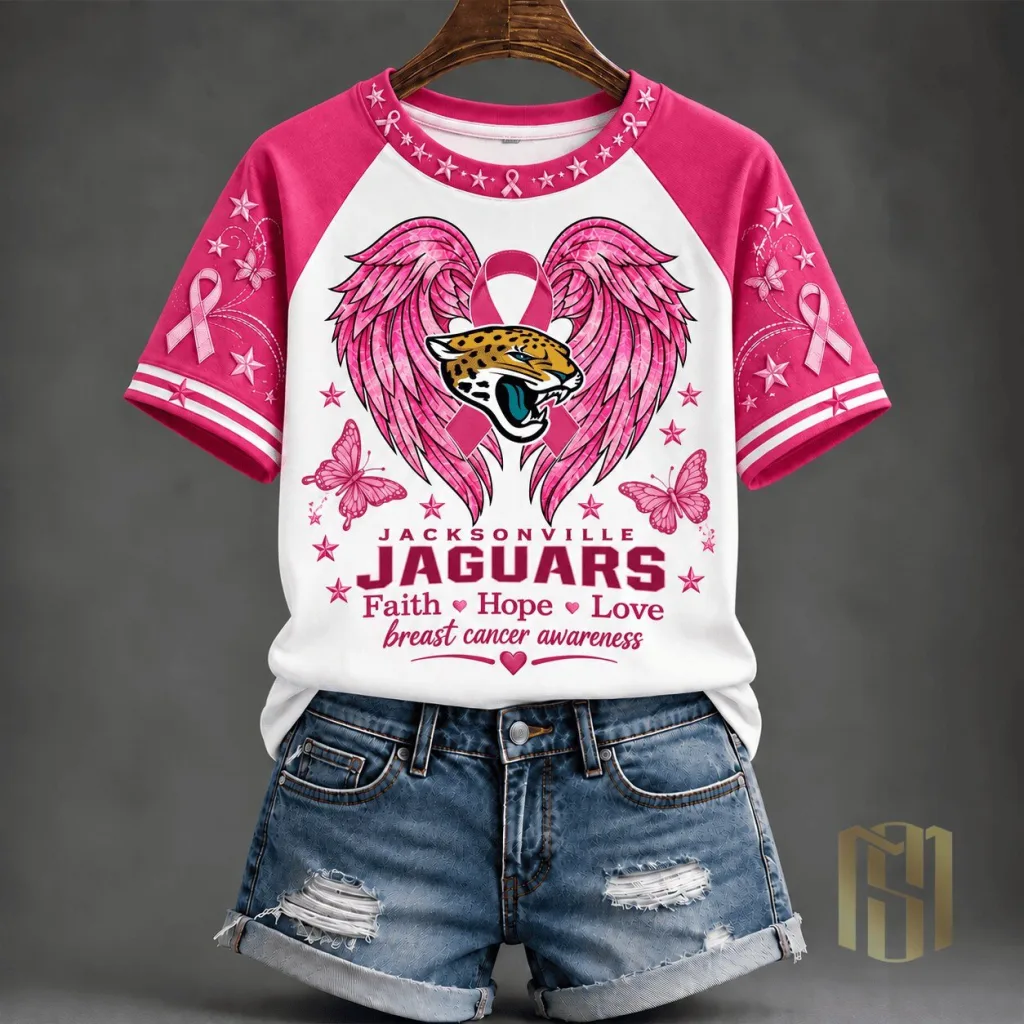 Jacksonville Jaguars Faith Hope Love Breast Cancer Awareness So In Love T-Shirt Jacksonville Jaguars Faith Hope Love Breast Cancer Awareness So In Love T-Shirt