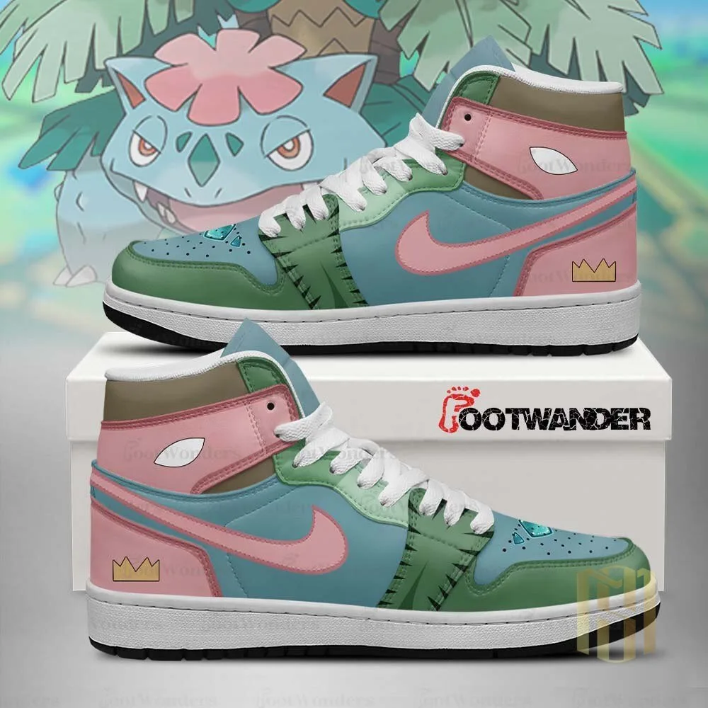 Mega Venusaur Pokemon Inspired High Top Sneakers Custom Design Shoes