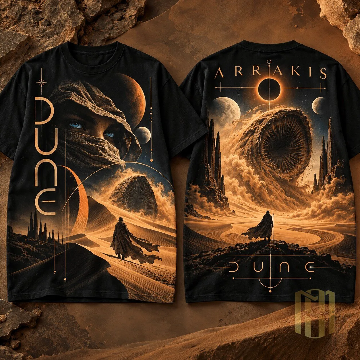 Dune Arrakis Sandworm Desert Eclipse Science Fiction Movie T-Shirt