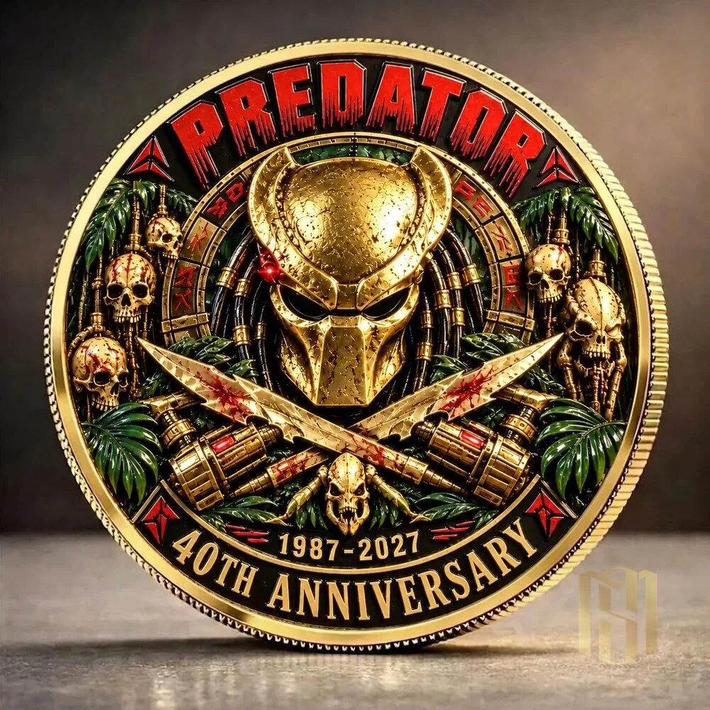 40th Anniversary Commemorative Gold Coin Collectible for Predator Fans