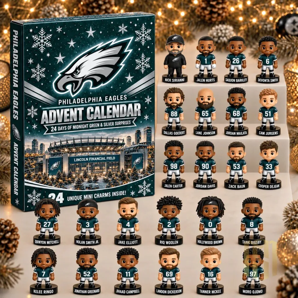Philadelphia Eagles Football Team 24 Day Advent Calendar with Mini Charms Philadelphia Eagles Football Team 24 Day Advent Calendar with Mini Charms 2D