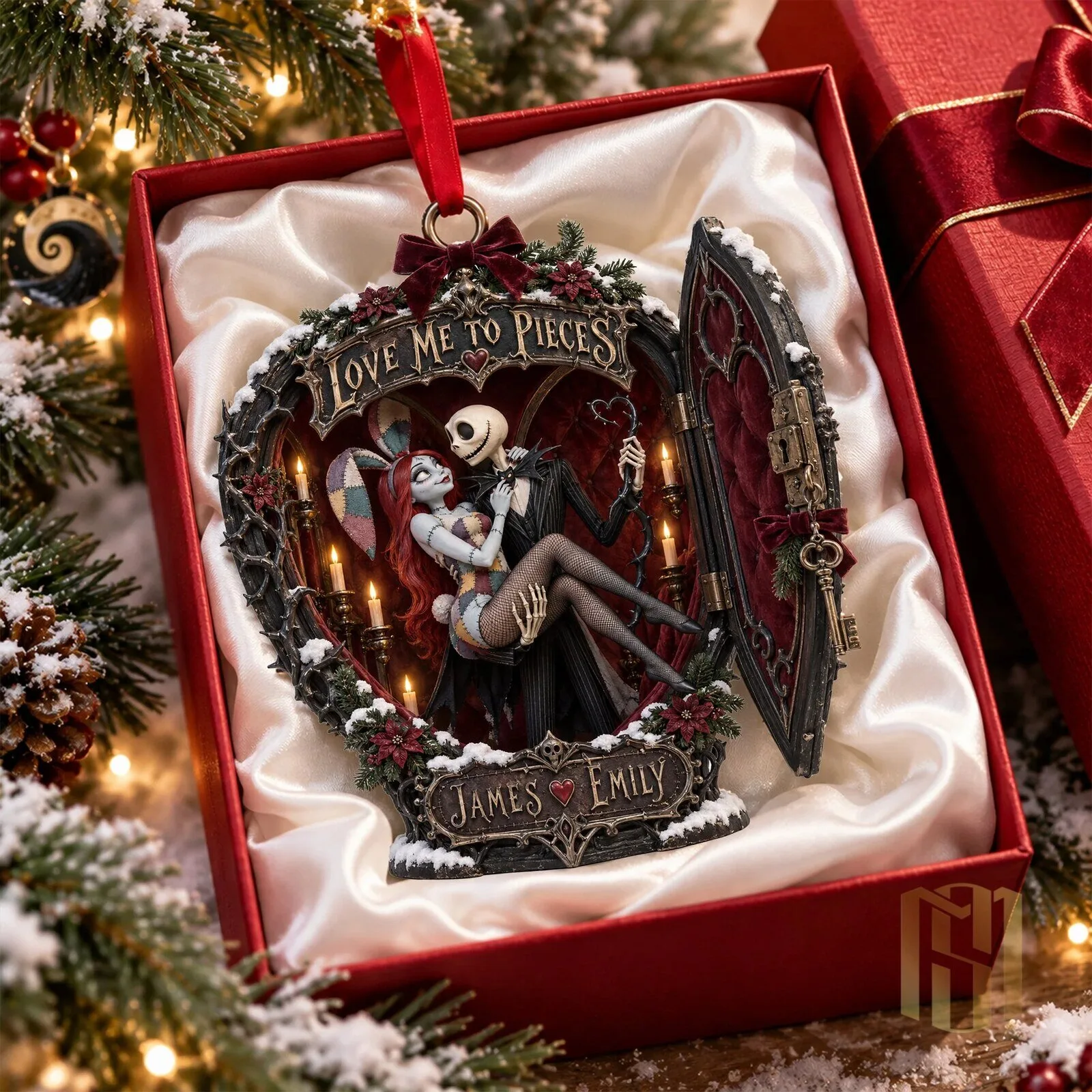 Nightmare Before Christmas Jack and Sally Love Me To Pieces Ornament 6 Nightmare Before Christmas Jack and Sally Love Me To Pieces Ornament