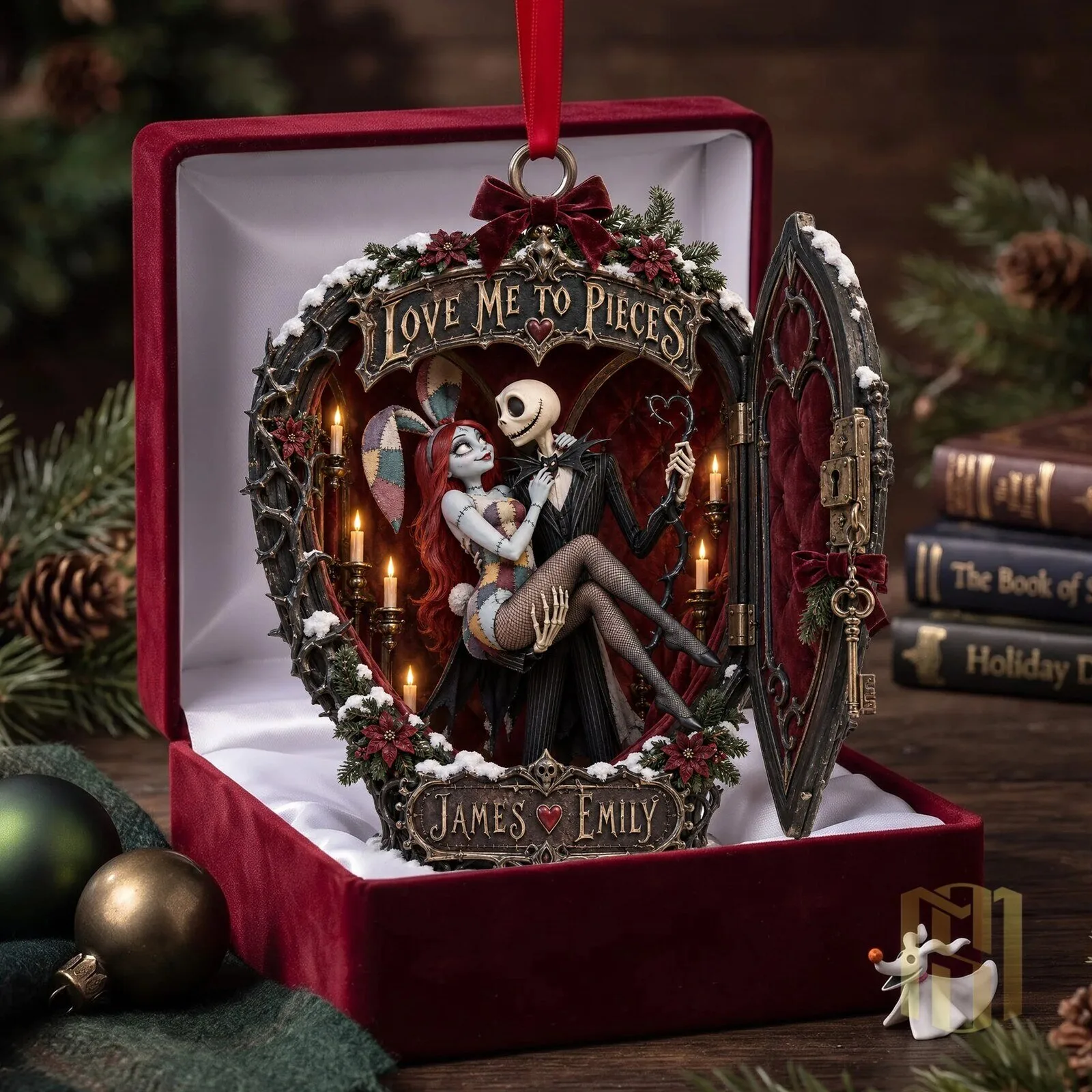 Nightmare Before Christmas Jack and Sally Love Me To Pieces Ornament 7 Nightmare Before Christmas Jack and Sally Love Me To Pieces Ornament