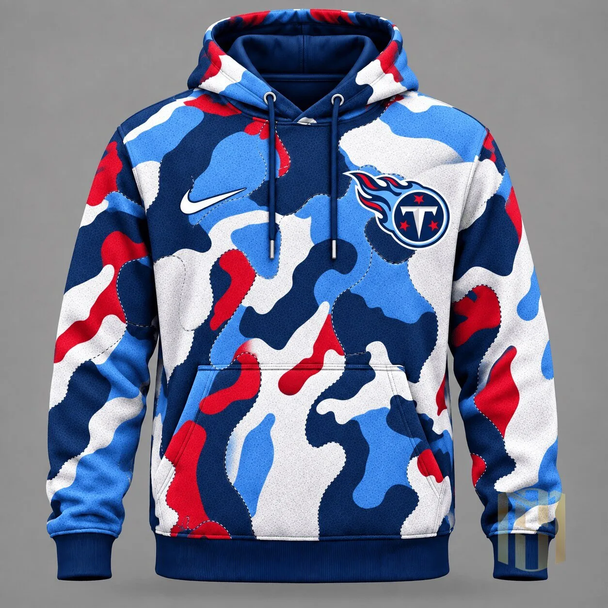 Tennessee Titans Blue Red White Camouflage Pattern NFL Team Hoodie
