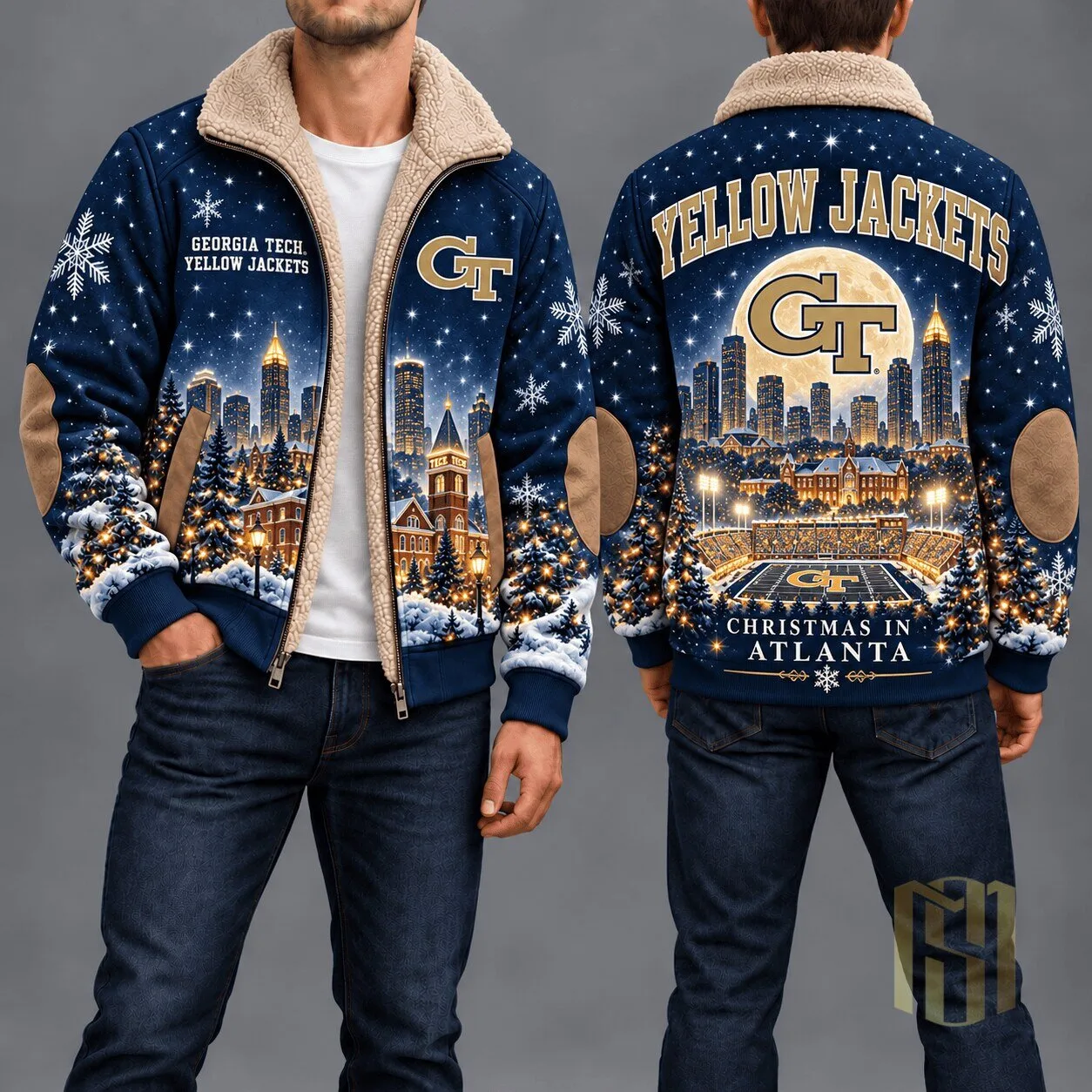Georgia Tech Yellow Jackets Christmas in Atlanta Winter Fleece Jacket