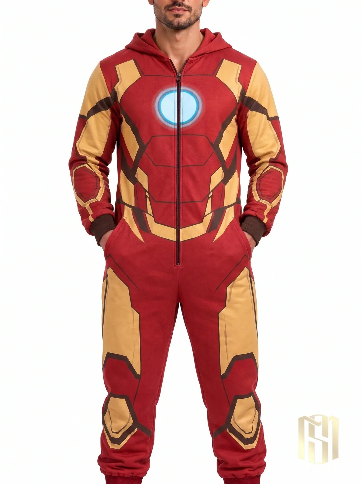 Iron Man Arc Reactor Armor Hooded Jumpsuit Pajamas