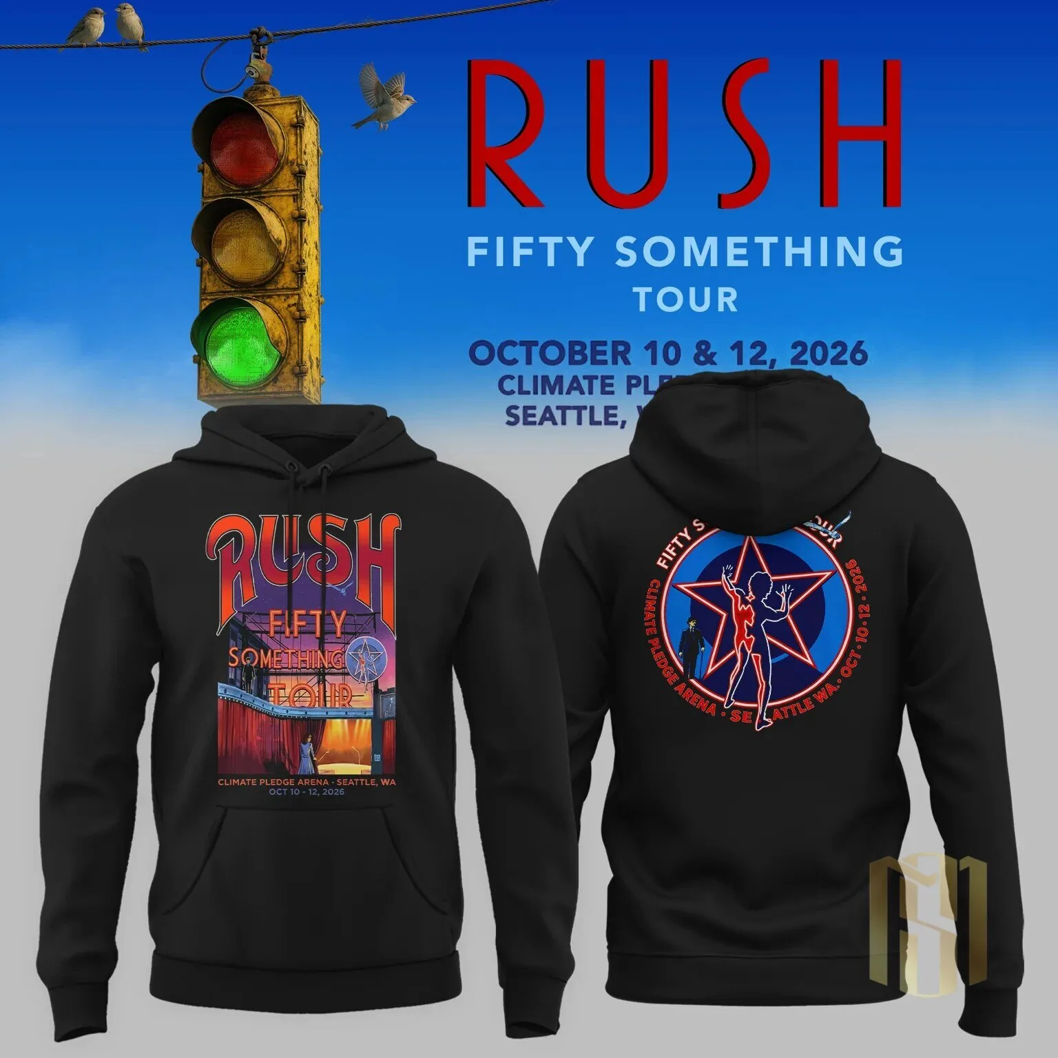 Rush Fifty Something Tour 2026 Seattle Climate Pledge Arena Hoodie