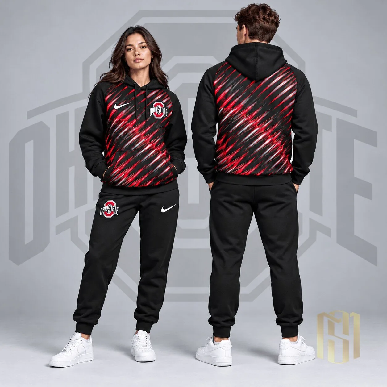 Ohio State Buckeyes Red Velocity Streak Hoodie for Men and Women