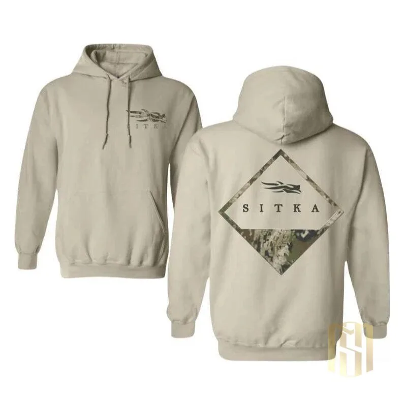Sitka Camouflage Hunting Outdoor Style Front and Back Print Hoodie