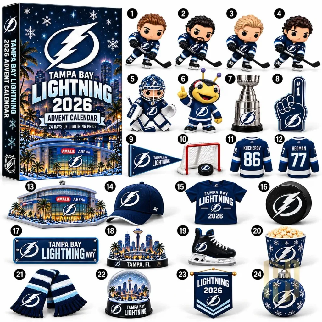 Tampa Bay Lightning 2026 NHL Hockey Team 24-Day Advent Calendar Tampa Bay Lightning 2026 NHL Hockey Team 24-Day Advent Calendar 2D