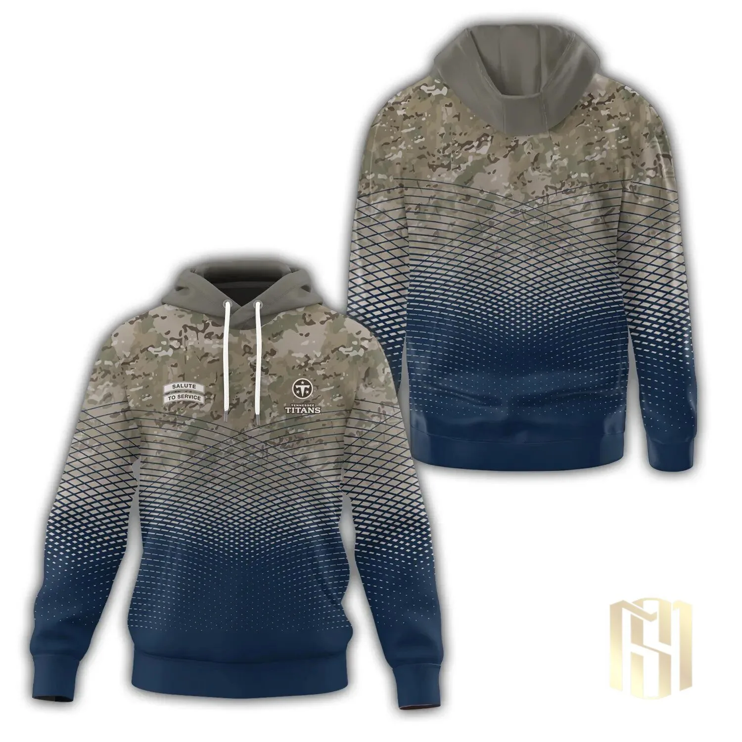 Tennessee Titans Salute To Service Camouflage Gradient Pattern Hoodie