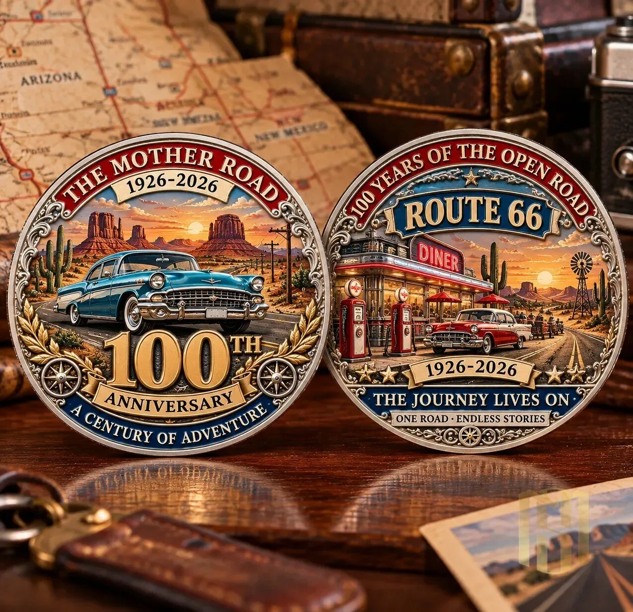 100th Anniversary Challenge Coin Commemorating Route 66