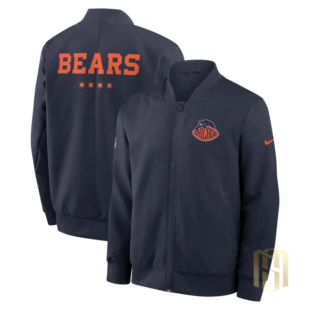 Chicago Bears Nike Men's Rivalry Sideline Full-Zip Bomber Jacket Chicago Bears Nike Men's Rivalry Sideline Full-Zip Bomber Jacket