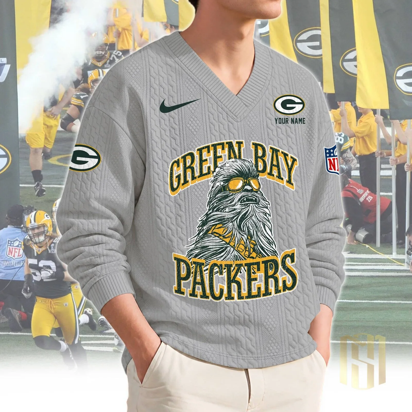 Green Bay Packers Chewbacca Star Wars Ugly Christmas Sweater 9 Green Bay Packers Chewbacca Star Wars Ugly Christmas Sweater