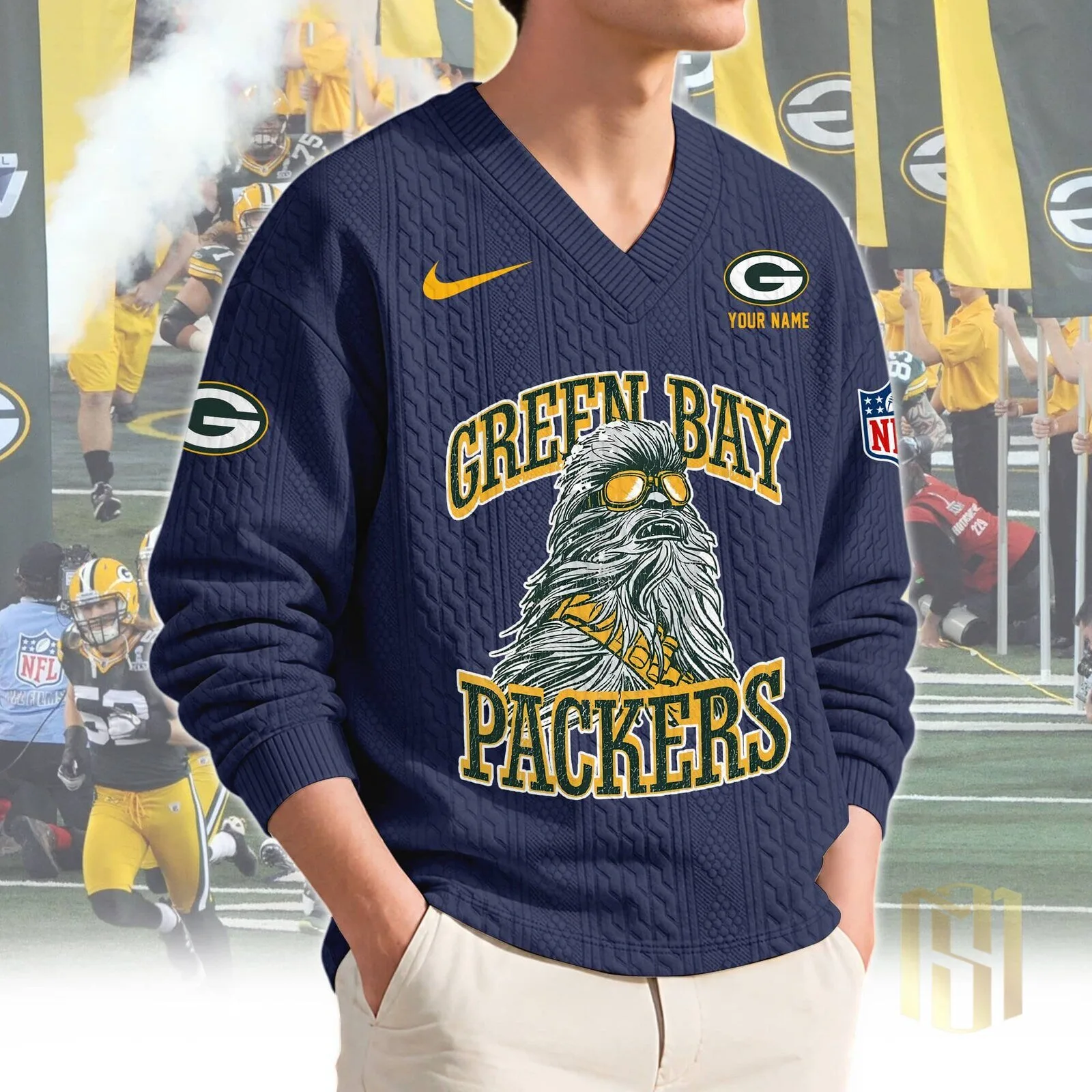 Green Bay Packers Chewbacca Star Wars Ugly Christmas Sweater 10 Green Bay Packers Chewbacca Star Wars Ugly Christmas Sweater